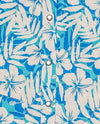 Sapphire Floral Unisex Pearl-Snap Button Up