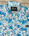Sapphire Floral Unisex Pearl-Snap Button Up