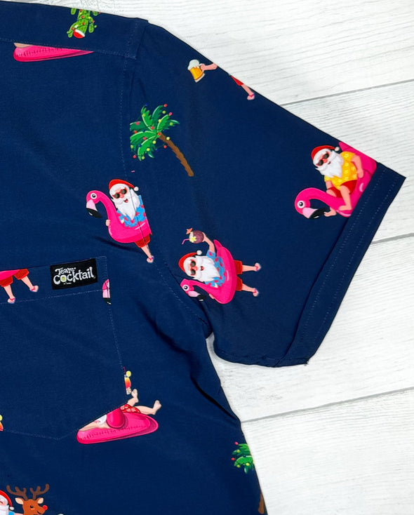 Tropical Santa Unisex Button Up