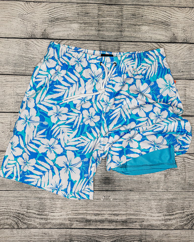 Sapphire Floral Hybrid Swim Shorts