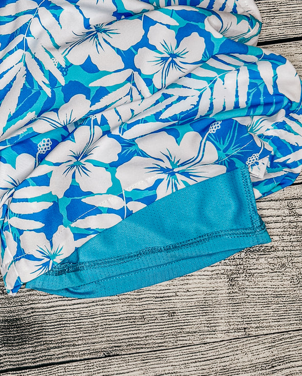 Sapphire Floral Hybrid Swim Shorts