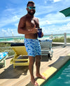 Sapphire Floral Hybrid Swim Shorts