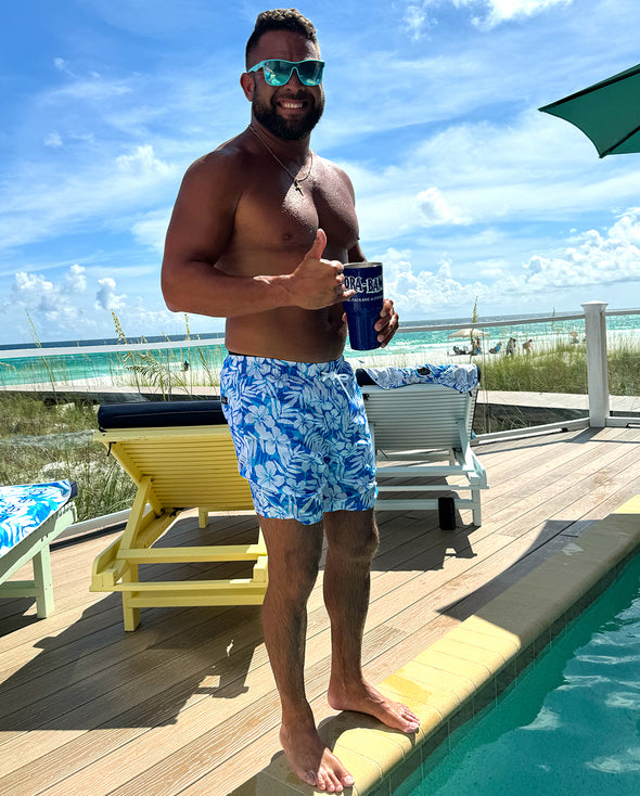 Sapphire Floral Hybrid Swim Shorts