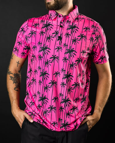 Neon Palms Mens Polo