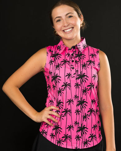 Neon Palms Ladies Polo