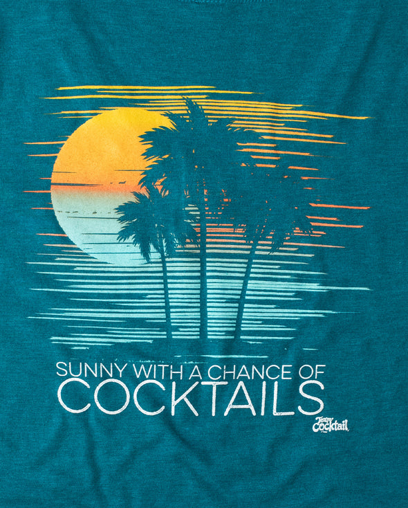 Sunny, Chance of Cocktails Ladies Triblend V-neck T-Shirt