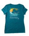 Sunny, Chance of Cocktails Ladies Triblend V-neck T-Shirt