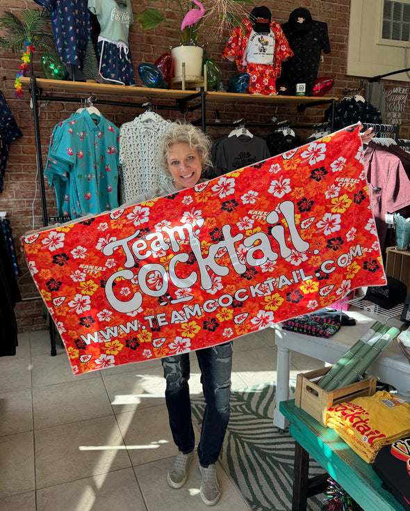 Team Cocktail Logo / Tropical Kansas City Microfiber Beach Towel