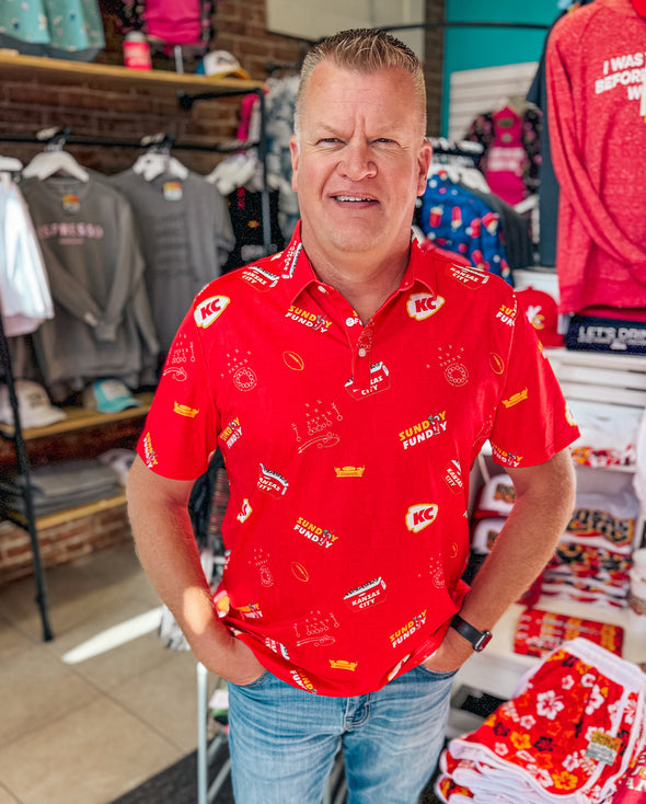 Kansas City Tailgaters 'Sunday Funday' Mens Polo