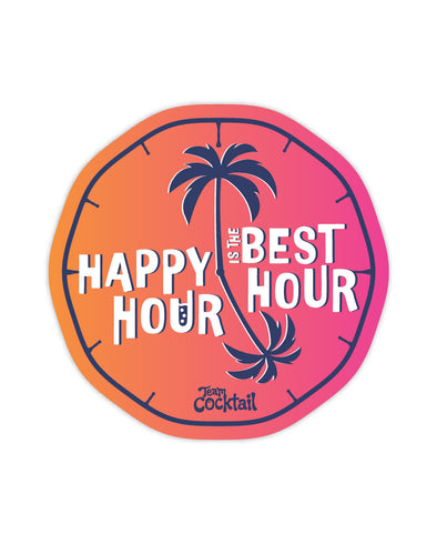 Happy Hour is the Best Hour Sticker - Pink