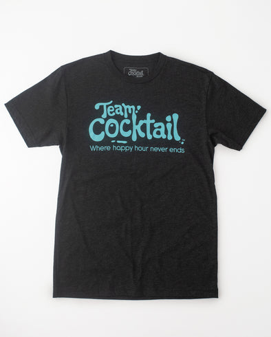 Team Cocktail Logo Black/Turquoise Triblend Unisex T-Shirt