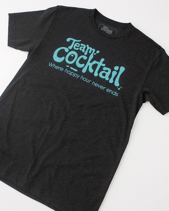 Team Cocktail Logo Black/Turquoise Triblend Unisex T-Shirt