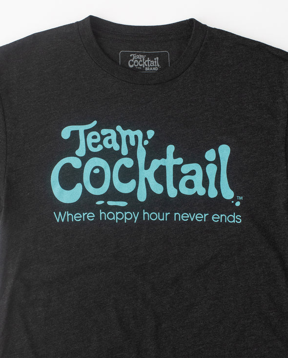 Team Cocktail Logo Black/Turquoise Triblend Unisex T-Shirt