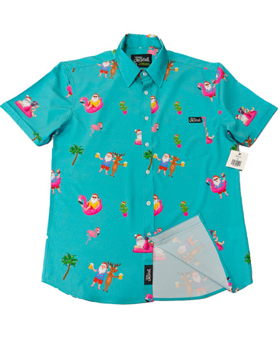 Tropical Santa Unisex Button Up