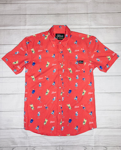 Vacation Cocktails CORAL Unisex Button Up