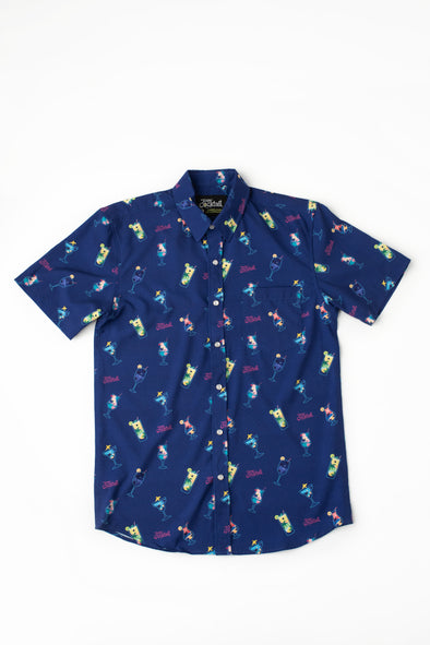 Vacation Cocktails NAVY Unisex Button Up