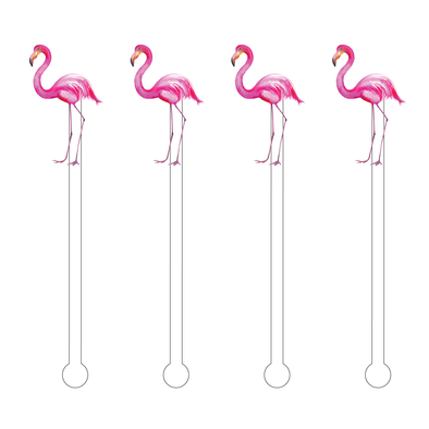 Flamingo Acrylic Stir Stick Set