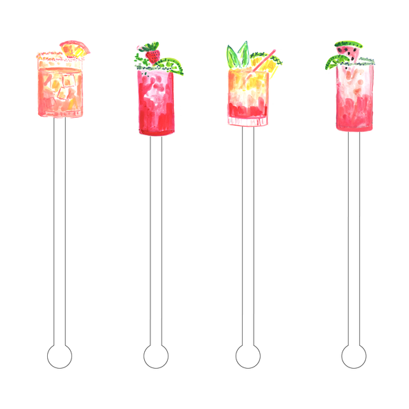 Tropical Quenchers Acrylic Stir Stick Set