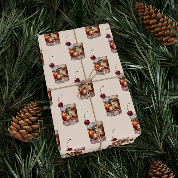 Old Fashioned Cocktail Wrapping Paper