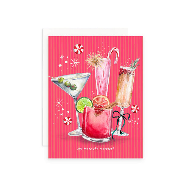 The More the Merrier Holiday Cocktail Greeting Card : Single Card