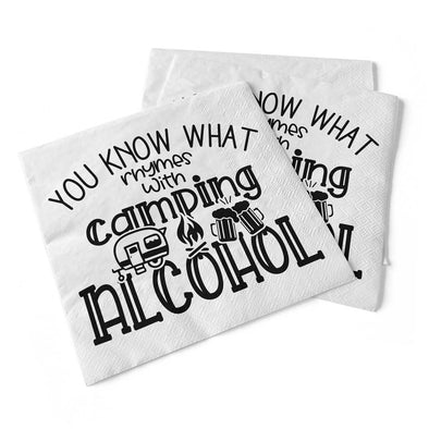 You Know What Rhymes with Camping | Beverage Napkins