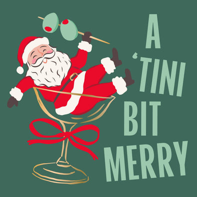 Christmas Funny Cocktail Napkins | A Tini Bit Merry - Foil