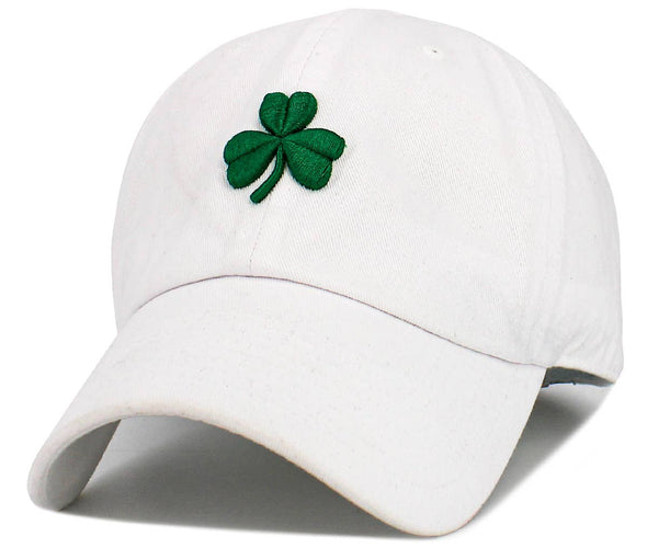 Shamrock Dad Hat: White