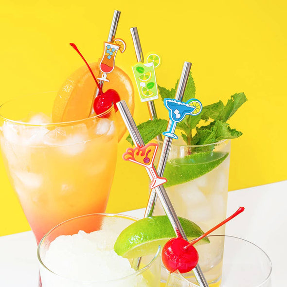 Cocktail Recipe Straws & Drink Charms: Variety Pack