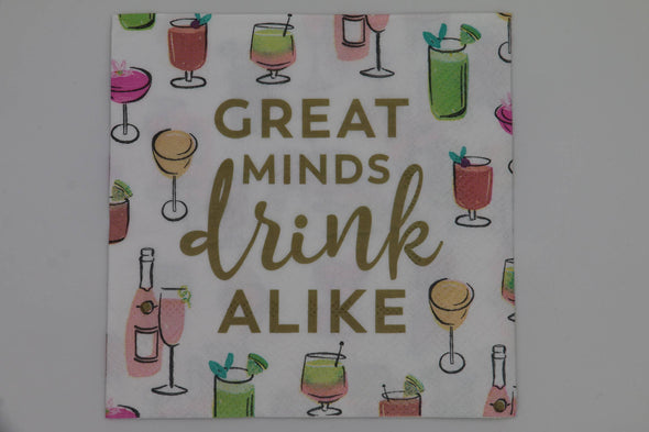 Funny Cocktail Napkins | Great Minds Drink Alike - 20ct