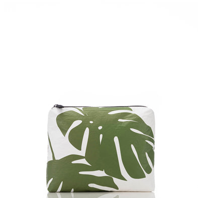 Small Monstera Seaweed Aloha Pouch