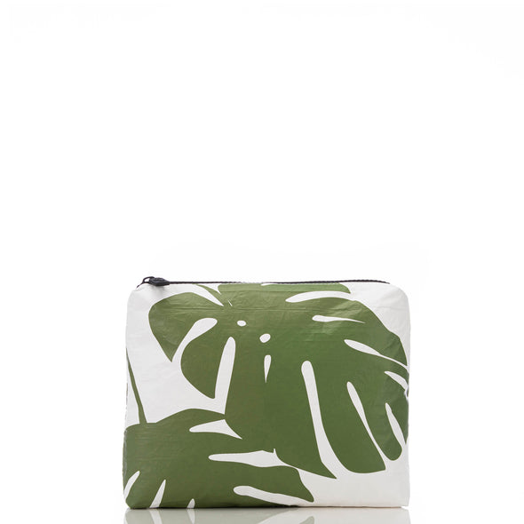 Small Monstera Seaweed Aloha Pouch