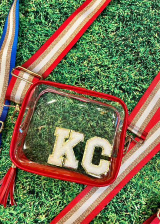 KC Clear Stadium Crossbody Bag - Red Trim