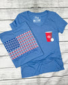 Drinking Flag Ladies Triblend Vneck Tee