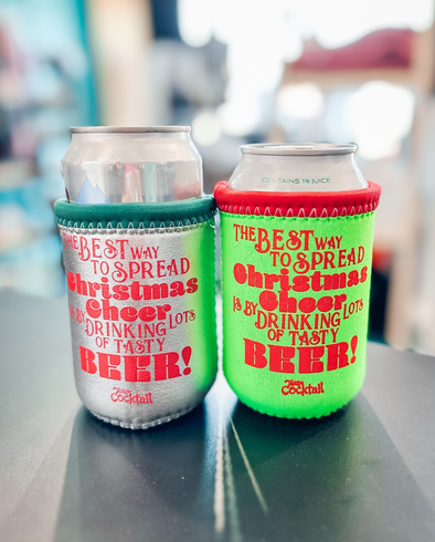 Christmas Cheer & Tasty Beer Neoprene Stitched Boozie