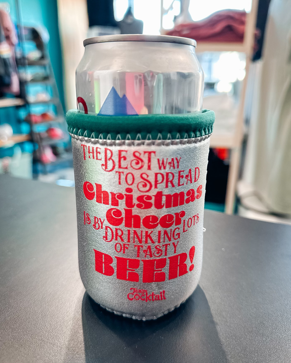 Christmas Cheer & Tasty Beer Neoprene Stitched Boozie