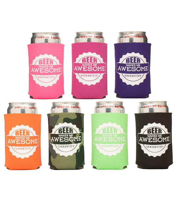 Beer Makes Me Awesome Collapsible Boozie