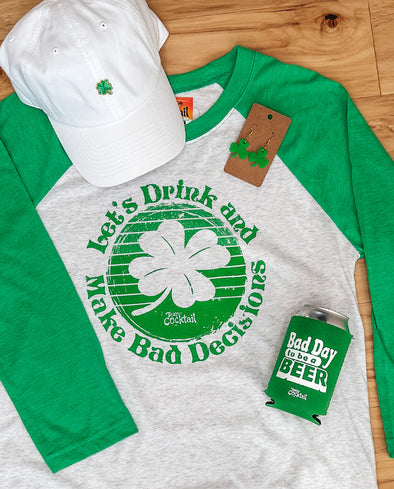 Let's Drink & Make Bad Decisions Clover Unisex Baseball Tee