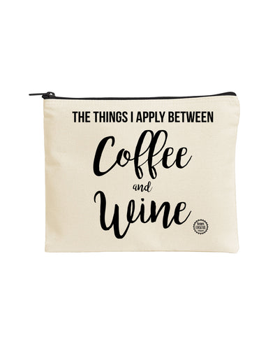 Large Make Up Pouch - Coffee & Wine