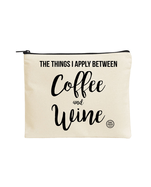Large Make Up Pouch - Coffee & Wine