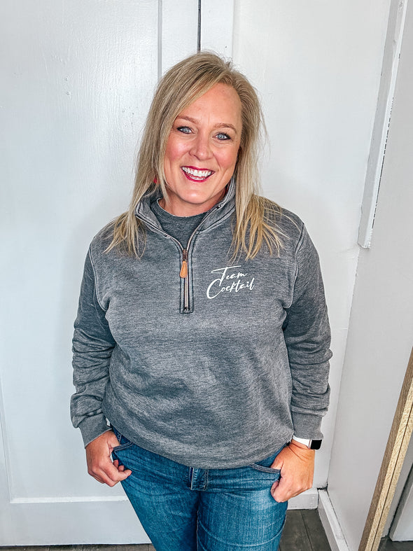 Team Cocktail Casual 1/4 Zip Pullover (Ladies-CHARCOAL)