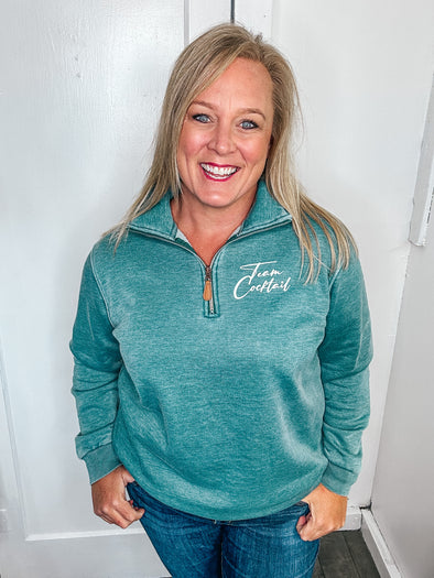Team Cocktail Casual 1/4 Zip Pullover (Ladies-TEAL)