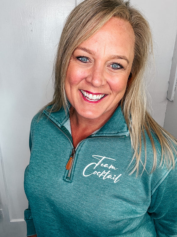 Team Cocktail Casual 1/4 Zip Pullover (Ladies-TEAL)