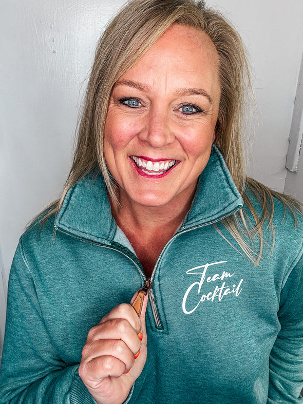 Team Cocktail Casual 1/4 Zip Pullover (Ladies-TEAL)