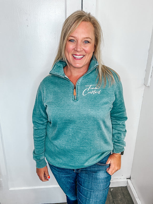 Team Cocktail Casual 1/4 Zip Pullover (Ladies-TEAL)