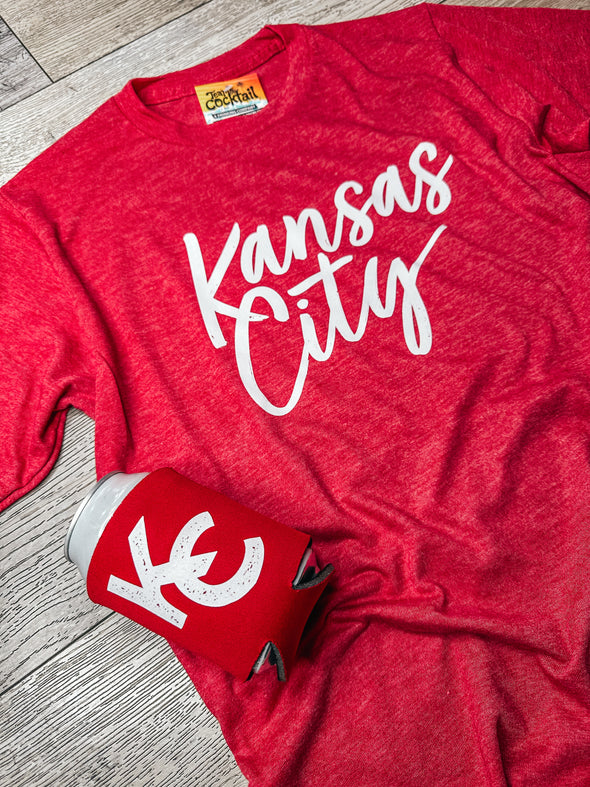 Kansas City Script Red Unisex Tee