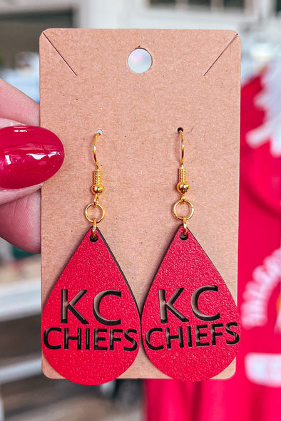 Chiefs Wood Earrings