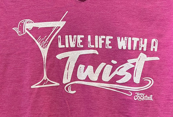 Live Life with a Twist Ladies V-neck Tee