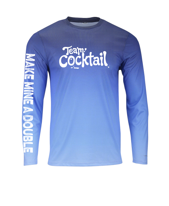 Make Mine A Double Logo Performance Long-sleeve Tee Unisex (NAVY)