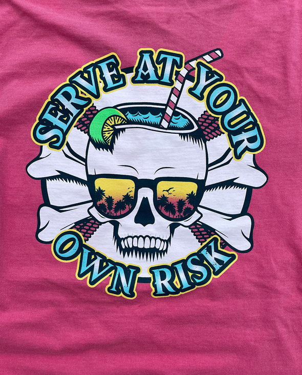 Serve At Your Own Risk Ladies V-neck Tee