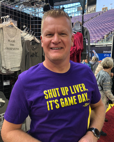 Shut Up Liver, It's Game Day! Purple/Gold (Unisex Tee)